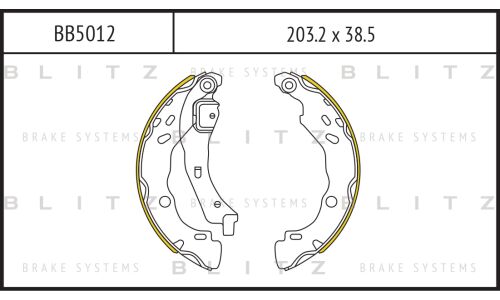 Колодки тормозные барабанные Blitz, комплект на ось (4 шт), арт. BB5012