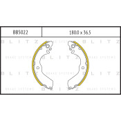 Колодки тормозные барабанные Blitz, комплект на ось (4 шт), арт. BB5022