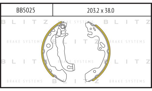 Колодки тормозные барабанные Blitz, комплект на ось (4 шт), арт. BB5025