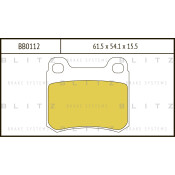 Колодки тормозные дисковые Blitz, задние, комплект на ось (4 шт), арт. BB0112