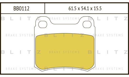 Колодки тормозные дисковые Blitz, задние, комплект на ось (4 шт), арт. BB0112
