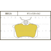 Колодки тормозные дисковые Blitz, задние, комплект на ось (4 шт), арт. BB0126