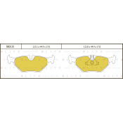 Колодки тормозные дисковые Blitz, задние, комплект на ось (4 шт), арт. BB0128