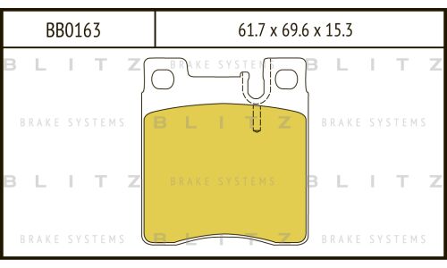 Колодки тормозные дисковые Blitz, передние, комплект на ось (4 шт), арт. BB0163
