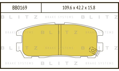 Колодки тормозные дисковые Blitz, задние, комплект на ось (4 шт), арт. BB0169