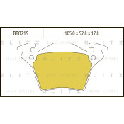 Колодки тормозные дисковые Blitz, задние, комплект на ось (4 шт), арт. BB0219