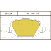 Колодки тормозные дисковые Blitz, задние, комплект на ось (4 шт), арт. BB0220
