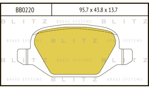 Колодки тормозные дисковые Blitz, задние, комплект на ось (4 шт), арт. BB0220