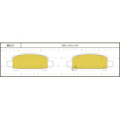 Колодки тормозные дисковые Blitz, задние, комплект на ось (4 шт), арт. BB0221