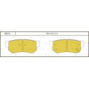 Колодки тормозные дисковые Blitz, задние, комплект на ось (4 шт), арт. BB0224
