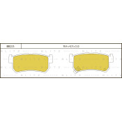 Колодки тормозные дисковые Blitz, задние, комплект на ось (4 шт), арт. BB0225