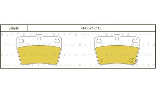 Колодки тормозные дисковые Blitz, задние, комплект на ось (4 шт), арт. BB0248