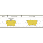 Колодки тормозные дисковые Blitz, задние, комплект на ось (4 шт), арт. BB0255