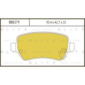 Колодки тормозные дисковые Blitz, задние, комплект на ось (4 шт), арт. BB0279