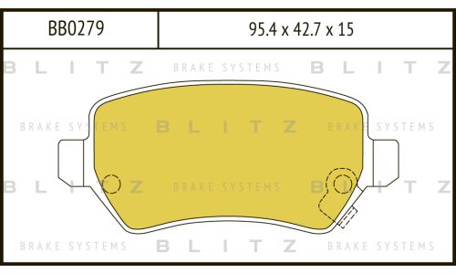 Колодки тормозные дисковые Blitz, задние, комплект на ось (4 шт), арт. BB0279