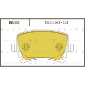 Колодки тормозные дисковые Blitz, задние, комплект на ось (4 шт), арт. BB0301