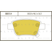 Колодки тормозные дисковые Blitz, задние, комплект на ось (4 шт), арт. BB0314