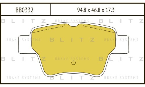 Колодки тормозные дисковые Blitz, задние, комплект на ось (4 шт), арт. BB0332