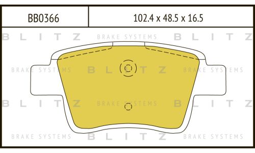 Колодки тормозные дисковые Blitz, задние, комплект на ось (4 шт), арт. BB0366