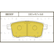 Колодки тормозные дисковые Blitz Performance, задние, комплект на ось (4 шт), арт. BB0385P