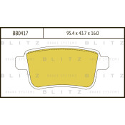 Колодки тормозные дисковые Blitz, задние, комплект на ось (4 шт), арт. BB0417