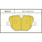 Колодки тормозные дисковые Blitz Performance, задние, комплект на ось (4 шт), арт. BB0436P