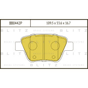 Колодки тормозные дисковые Blitz Performance, задние, комплект на ось (4 шт), арт. BB0442P
