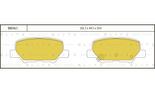 Колодки тормозные дисковые Blitz, задние, комплект на ось (4 шт), арт. BB0463