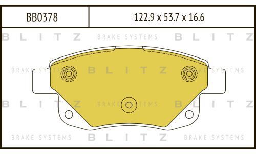 Колодки тормозные дисковые Blitz, задние, комплект на ось (4 шт), арт. BB0378