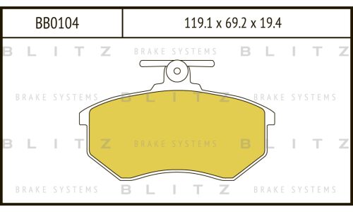 Колодки тормозные дисковые Blitz, передние, комплект на ось (4 шт), арт. BB0104