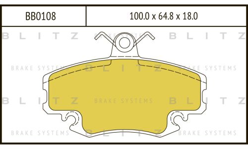 Колодки тормозные дисковые Blitz, передние, комплект на ось (4 шт), арт. BB0108