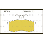 Колодки тормозные дисковые Blitz, передние, комплект на ось (4 шт), арт. BB0119