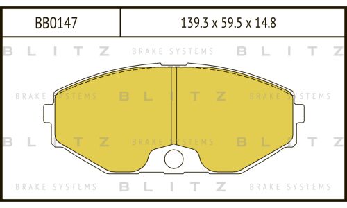 Колодки тормозные дисковые Blitz, передние, комплект на ось (4 шт), арт. BB0147