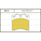 Колодки тормозные дисковые Blitz, передние, комплект на ось (4 шт), арт. BB0155