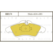 Колодки тормозные дисковые Blitz, передние, комплект на ось (4 шт), арт. BB0174