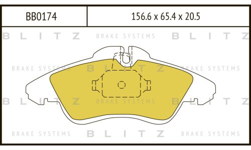 Колодки тормозные дисковые Blitz, передние, комплект на ось (4 шт), арт. BB0174