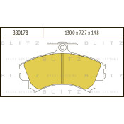 Колодки тормозные дисковые Blitz, передние, комплект на ось (4 шт), арт. BB0178