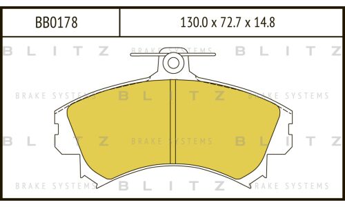 Колодки тормозные дисковые Blitz, передние, комплект на ось (4 шт), арт. BB0178