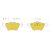 Колодки тормозные дисковые Blitz, передние, комплект на ось (4 шт), арт. BB0182