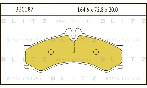 Колодки тормозные дисковые Blitz, передние, комплект на ось (4 шт), арт. BB0187