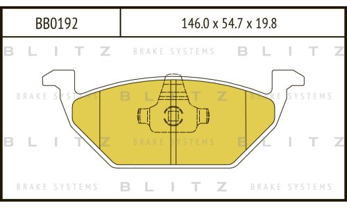 Колодки тормозные дисковые Blitz, передние, комплект на ось (4 шт), арт. BB0192