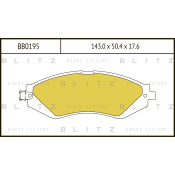 Колодки тормозные дисковые Blitz, передние, комплект на ось (4 шт), арт. BB0195