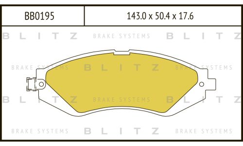 Колодки тормозные дисковые Blitz, передние, комплект на ось (4 шт), арт. BB0195
