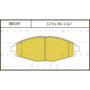 Колодки тормозные дисковые Blitz, передние, комплект на ось (4 шт), арт. BB0209