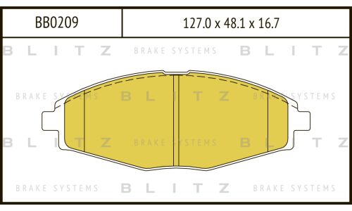 Колодки тормозные дисковые Blitz, передние, комплект на ось (4 шт), арт. BB0209