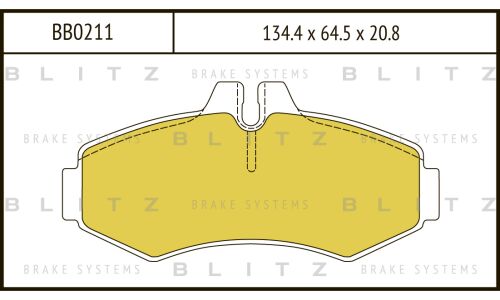 Колодки тормозные дисковые Blitz, передние, комплект на ось (4 шт), арт. BB0211
