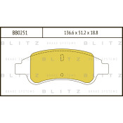 Колодки тормозные дисковые Blitz, передние, комплект на ось (4 шт), арт. BB0251