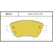 Колодки тормозные дисковые Blitz, передние, комплект на ось (4 шт), арт. BB0263