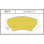 Колодки тормозные дисковые Blitz, передние, комплект на ось (4 шт), арт. BB0278