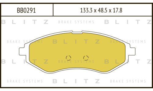 Колодки тормозные дисковые Blitz, передние, комплект на ось (4 шт), арт. BB0291